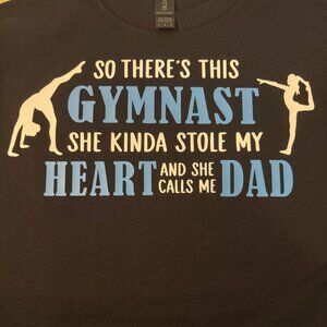 Men's girl dad, Gymnast themed custom-made shirt